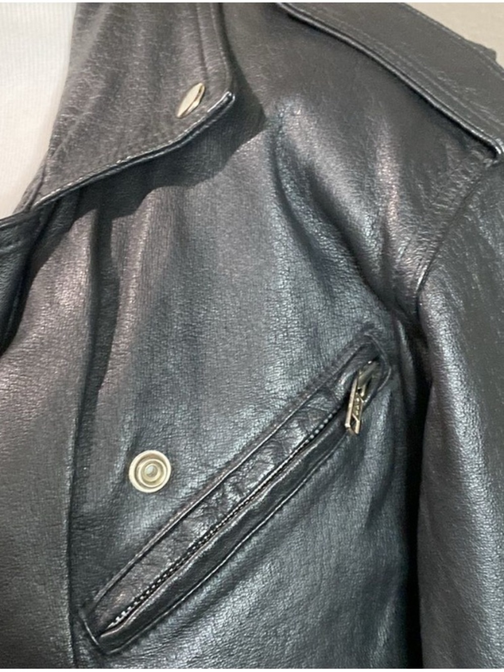 Wilson’s Black Leather Cropped Moto Jacket - Picture 7 of 10